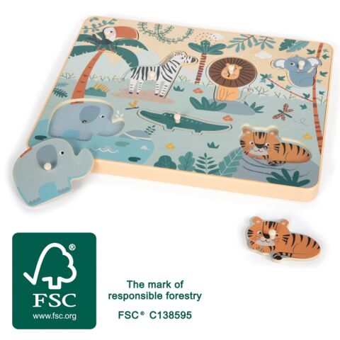 small foot Vkladacie puzzle so zvukmi Safari